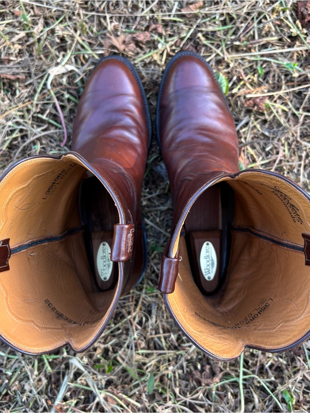 Size 10.5 - Lucchese Classics Leather Roper Boots Cognac Brown Cowboy L0208 - Picture 6 of 10